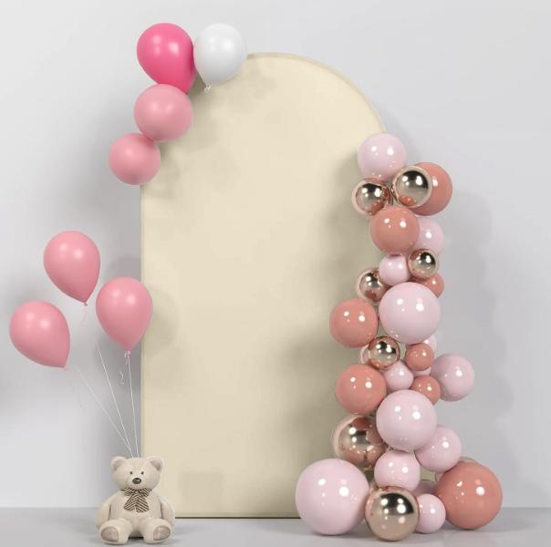 Material Cover For Balloon Arch Frame Metal Stand For Photos 1X2M Champagne