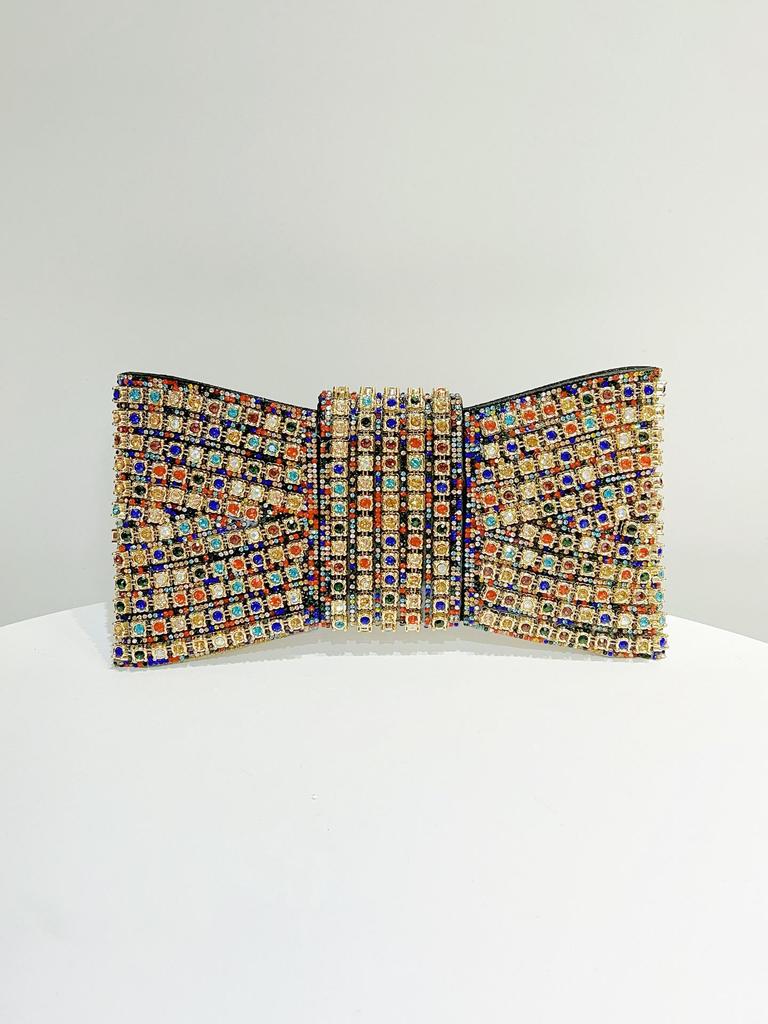 Vintage European-American Diamond Clutch: High-End, One-Shoulder Crossbody Bag for Elegant Evenings