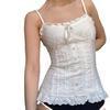 Damen Y2k Fairy Grunge Shirts Puff Kurzarm V-Ausschnitt Button-Down Blusen Ästhetische Kleidung