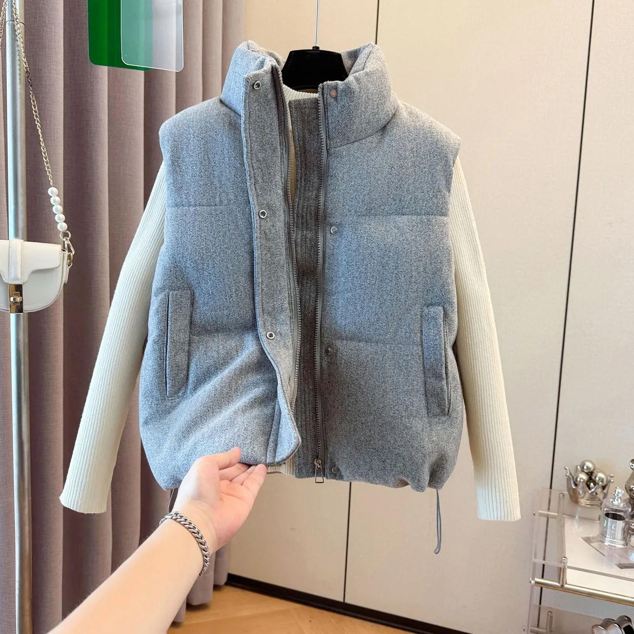 

Women Autumn Winter Thick Warm Sleeveless Coat Outerwear Stand-up Collar Padded Waistcoat XS