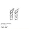 European Style Titanium Steel Cuban Link Stud Earrings - Thick Chain Design, Colorfast Niche Fashion.