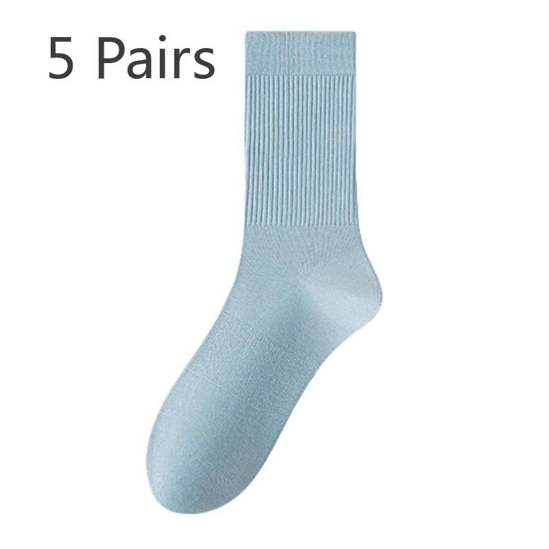 5 Pairs of Women's Summer Thin Cotton Deodorant Non Slip Heel Socks