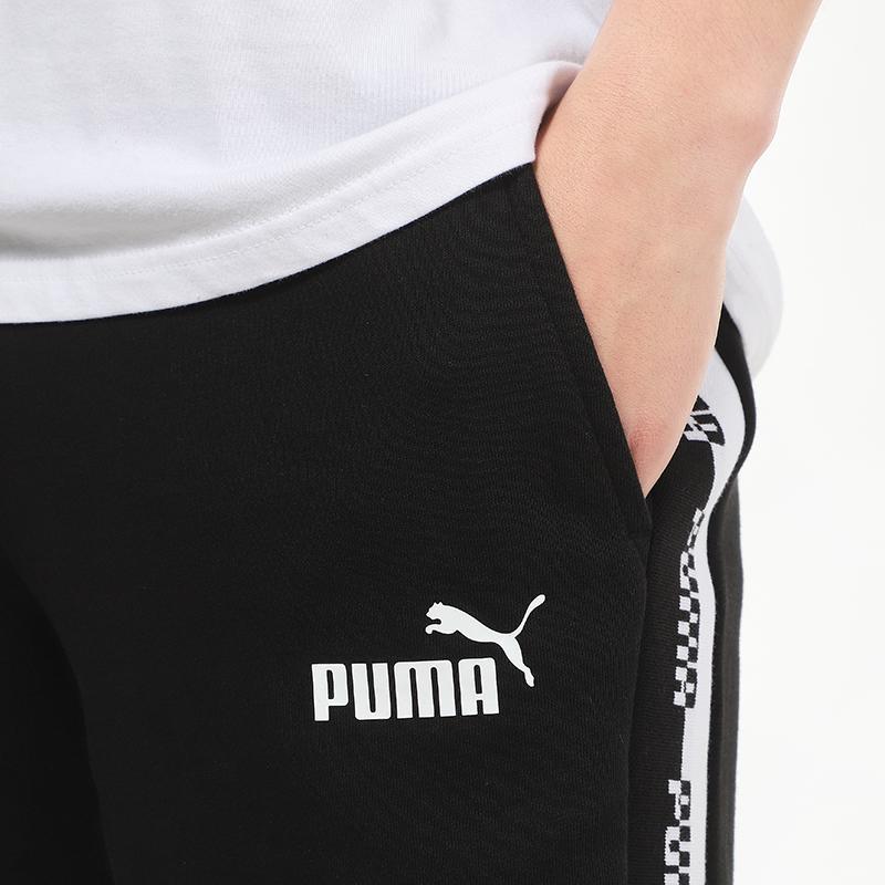 Puma Sports Training Drawstring Logo Print Knit Shorts Men Bottoms Black 588824-01