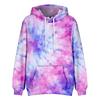 Tie Dye Hoodie Women Unisex Trippy Psychedelic Swirl Pattern Pullover Soft Streetwear Hooded Sweatshirt with Pocket for Festival