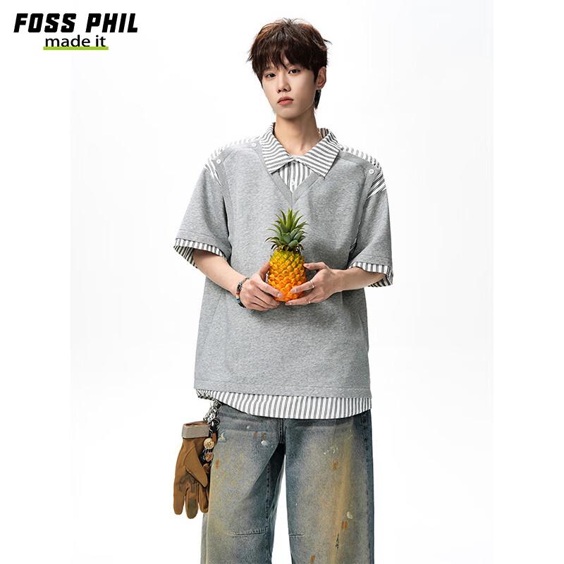 Foss Phil Men's Faux Two-Piece Polo T-Shirt DT6238