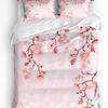 Pink Girl Flower Butterfly Duvet Cover Bed Bedding Set Home Textile Quilt Cover Pillowcases Bedroom Double Bedding Set No Sheet