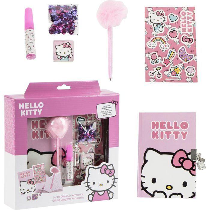 Agenda Hello Kitty - CERDÁ LIFE'S LITTLE MOMENTS - Set complet - Journal - Stylo Fuzzy - Autocollants
