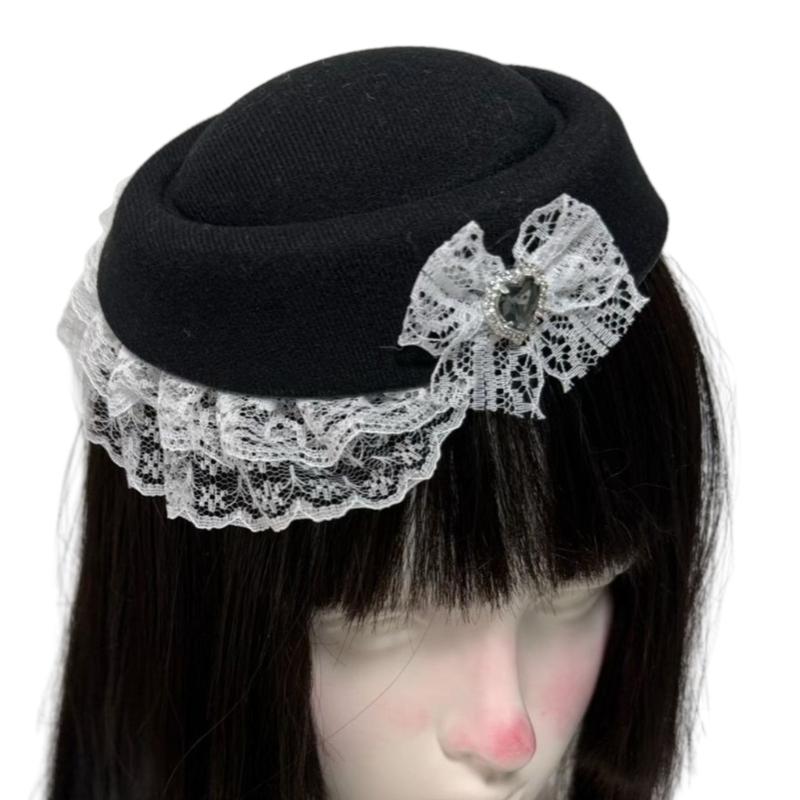 Винтажная шляпка-fascinator с вышивкой-бабочкой, шляпка для маскарада, регулируемая шляпка для свадеб и Дерби 1