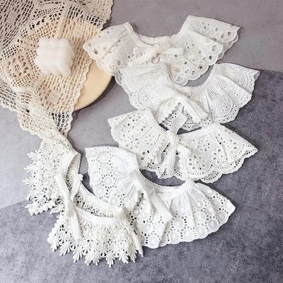 Spitze Kinder Lätzchen Schal Baumwolle Kragen Kinder Halsbekleidung für Mädchen All Match Aushöhlen Kinder Mädchen Schal Accessoires 3-8J