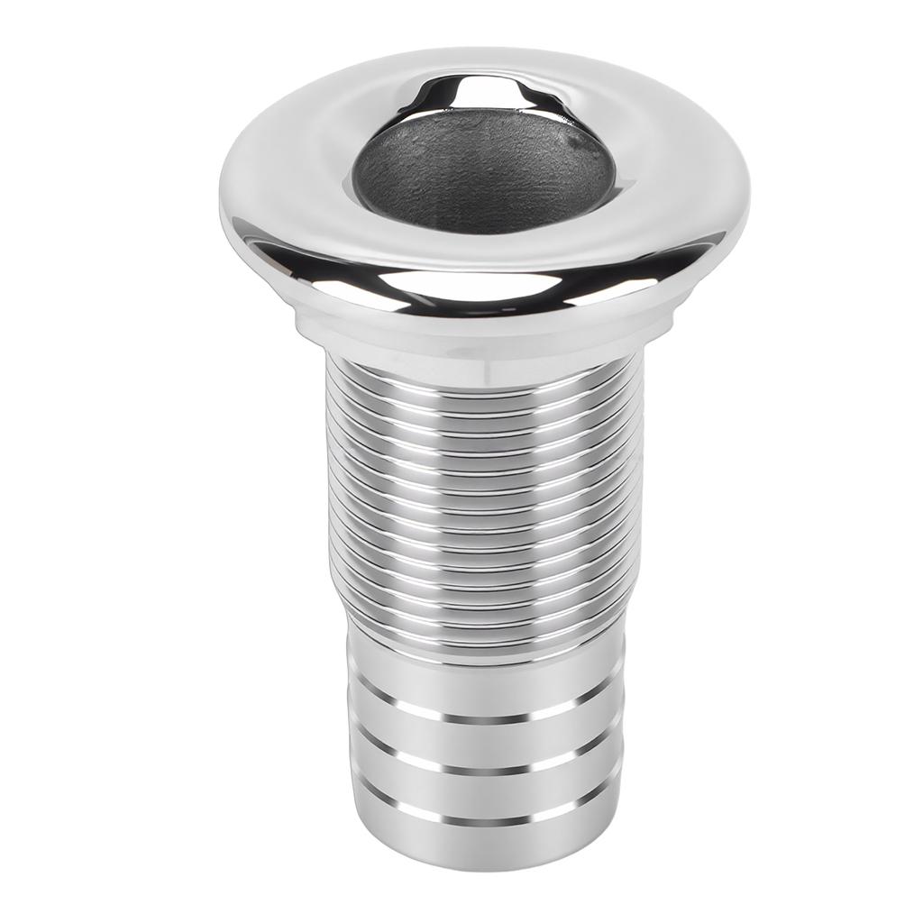 Raccord à Bardes Thru-Hull Acier Inoxydable 316 Connecteur Sortie Entrée pour Équipement Marin Sortie Filetée à Mi-hauteur 3/4 Pouce Non
