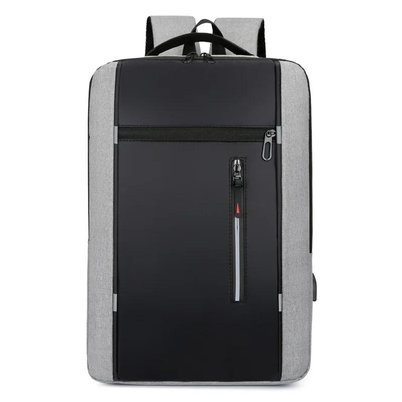Waterproof Oxford Laptop Backpack for Men 15.6 Inch with USB Charging Business School Bag