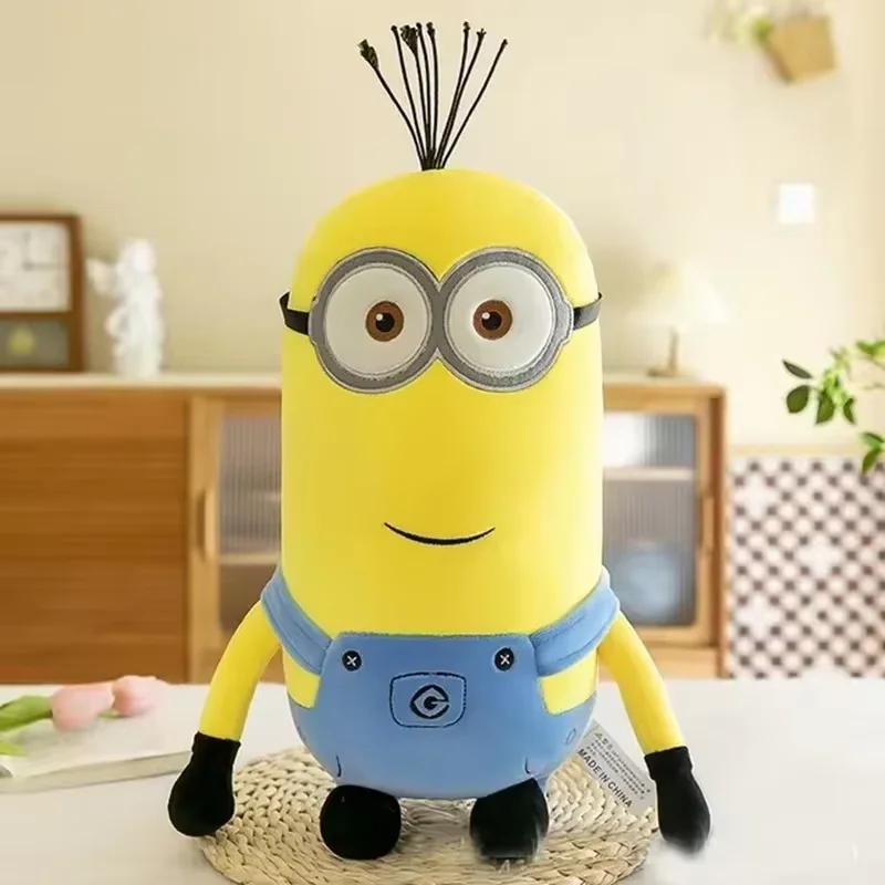 Minions Cute Movie  Periphery Yellow Plush Stuart Stuffed Toys In Jeans Soft Dolls Pillow Decoration Children Birthday Gift