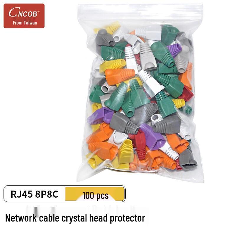 CNCOB Colorful Engineering-Grade RJ45 Cat5e Network Cable Crystal Head Protector 8P8C