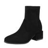 Large Size 32-43 Square Heel For Women Boots Fashion Suede Ankle Boots Women Shoes High Quality Zipper High Heel Boots Woman