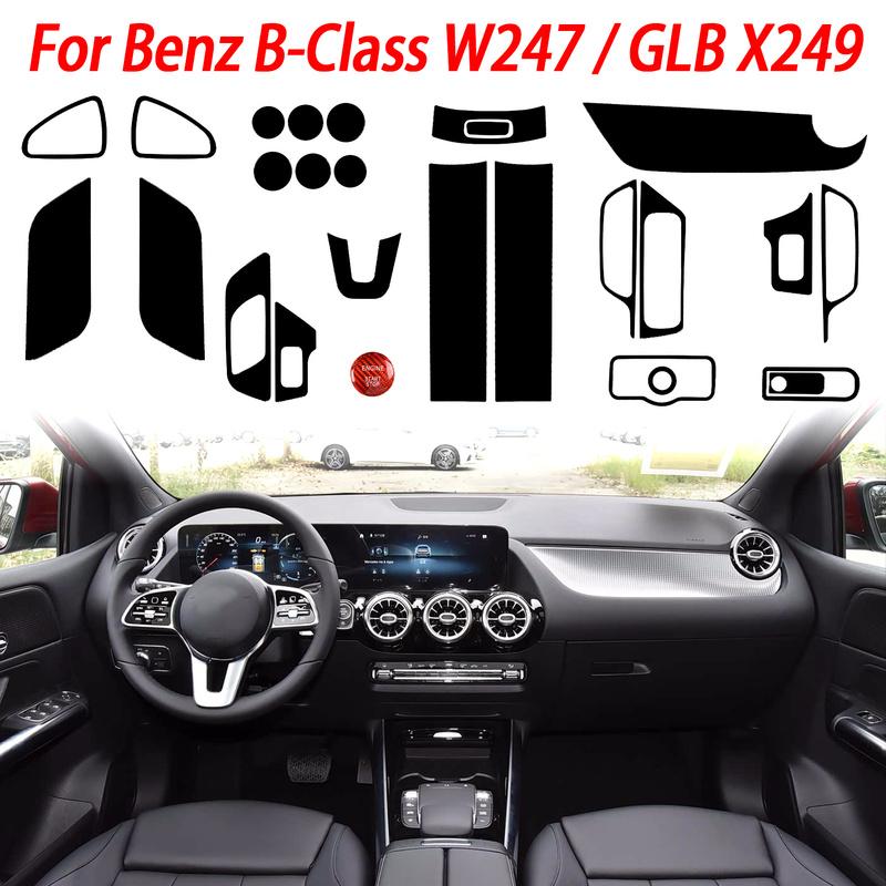 Car Interior Accessories Inner Door Handle Steering Wheel Trim Armrest Box Switch Sticker For Benz B-Class W247 GLB X249 19-24