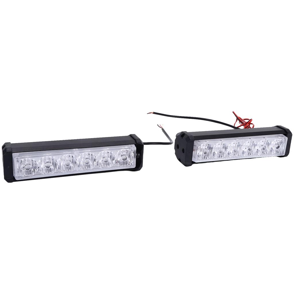 2PCS COB Warning Strobe Flash Light 6LEDs Red Blue White Lighting Universal for Motorcycles ATVs Trucks DC12V‑24V