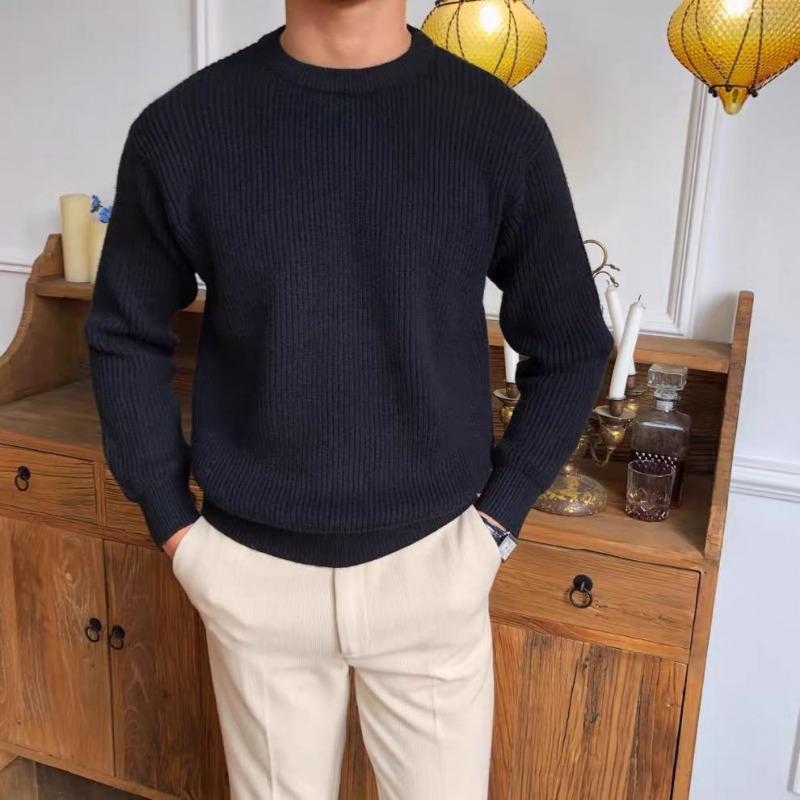 Men S Thick Loose Knit Pullover Sweater Winter Casual Fashion