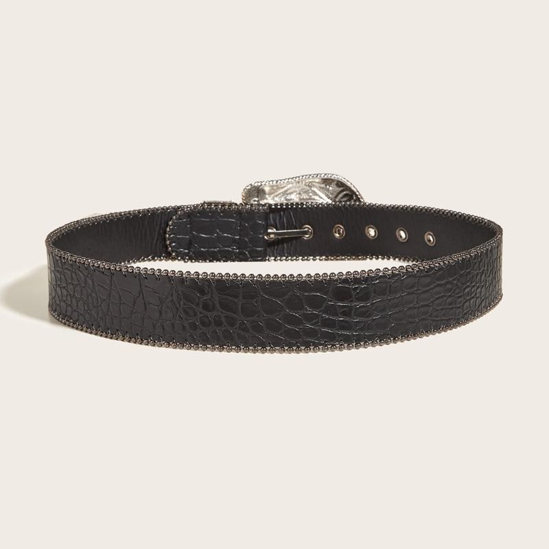 Relief Star Pattern Buckle Belts Woman Western Y2k Girls Belt for Jeans Men