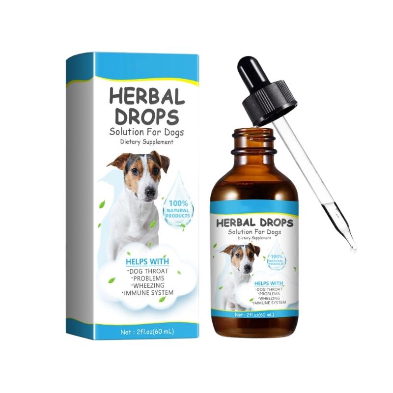 

Pet Herbal Drop for Nighttime Cough Relief Safe Natural Formula Cough Throat Symptoms Soothing Calming Essential Oil