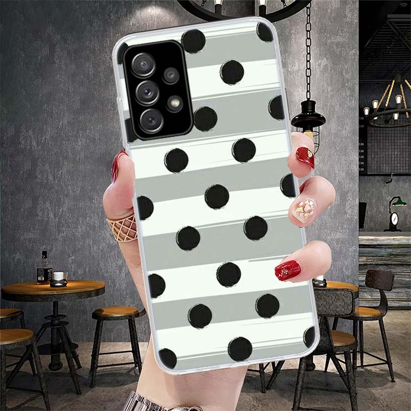 Polka Dots Art Phone Case For Samsung Galaxy A12 A22 A32 A52 A72 A02S A51 A50S A71 A70 A31 A20S Note 20 Ultra S10 A10S Galaxy A1