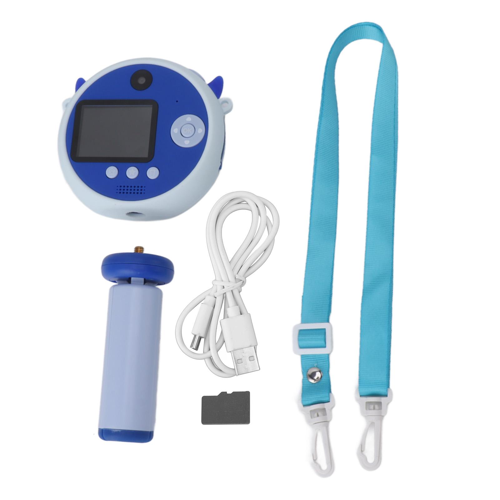 

Детская селфи-камера с 2-дюймовым HD IPS-экраном и двумя объективами, 48 МП, 32 ГБ, симпатичная портативная цифровая камера-игрушка с синий