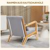 Elegant Lounge Chair with Wooden Frame and Foam Padding, Velvet Look, for Living Room, Bedroom, Grey