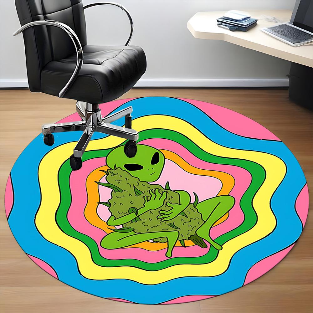 1PC Alien Print Chair Carpet for Office, Indoor Non-Slip Washable Carpet, Soft Comfortable Mat For Office Room Yy250930219