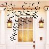 TDHDIKE Halloween Decorations Bats Wall Decor Halloween Party Decorations Indoor Outdoor Decor Supplies, 64 Pcs Reble PVC 3D Black Bats Stickers for