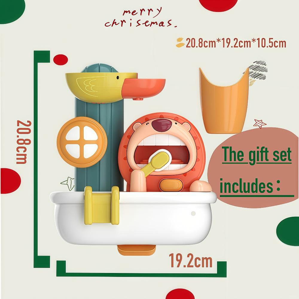 Baby Bath Plaything Bubble Machine Blower Lion Bubble Maker For Toddlers Bathtub Animal Spinning Tactile Toys For Young Boys Girls Newborn