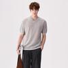 Summer New Trendy Brand Fashion Gentleman's Style Contrasting Color Knitted Short-sleeved T-shirt Men's Breathable Pullover Crew Neck Top