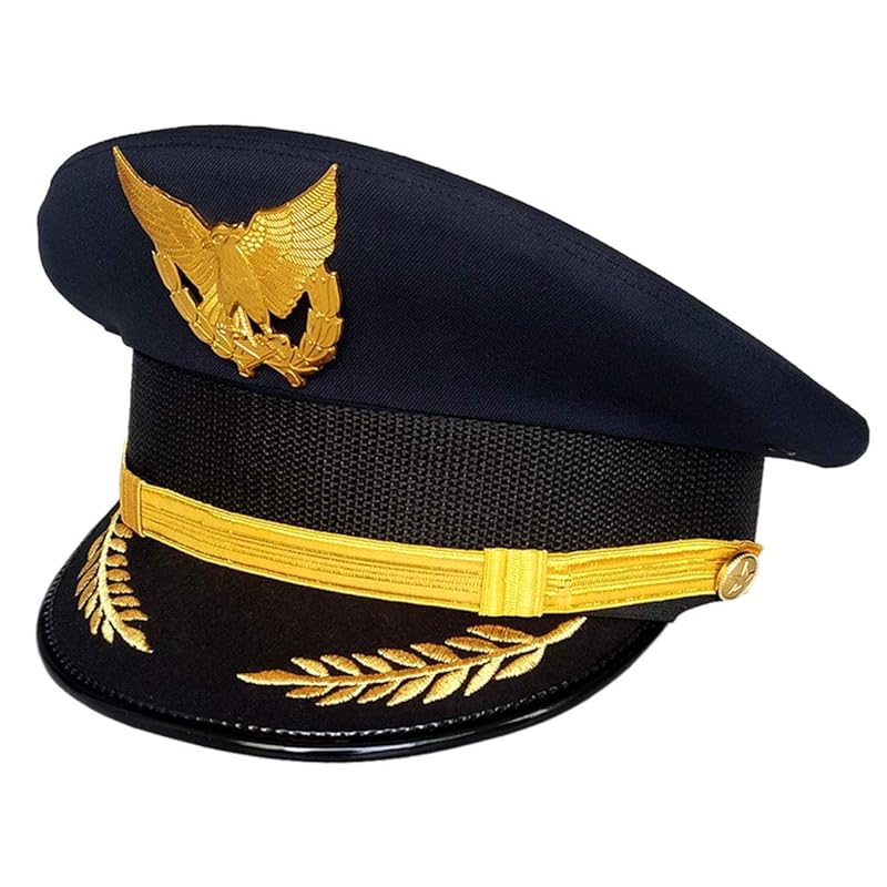 

[cnstone] pilot hat hat hawk badge embroidery costume accessories child Unisex Captain aviation plane Vice captain navy captain uniform hat props