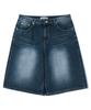 BASEMOMENT Washed Bermuda Denim Pants Medium Blue
