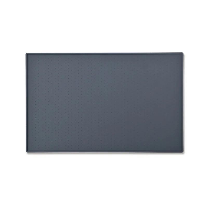 Pet place mat, dog food bowl mat, cat feed mat, cat and dog drinking water non-spill feeding place mat, silicone waterproof pet 48x30cm серый