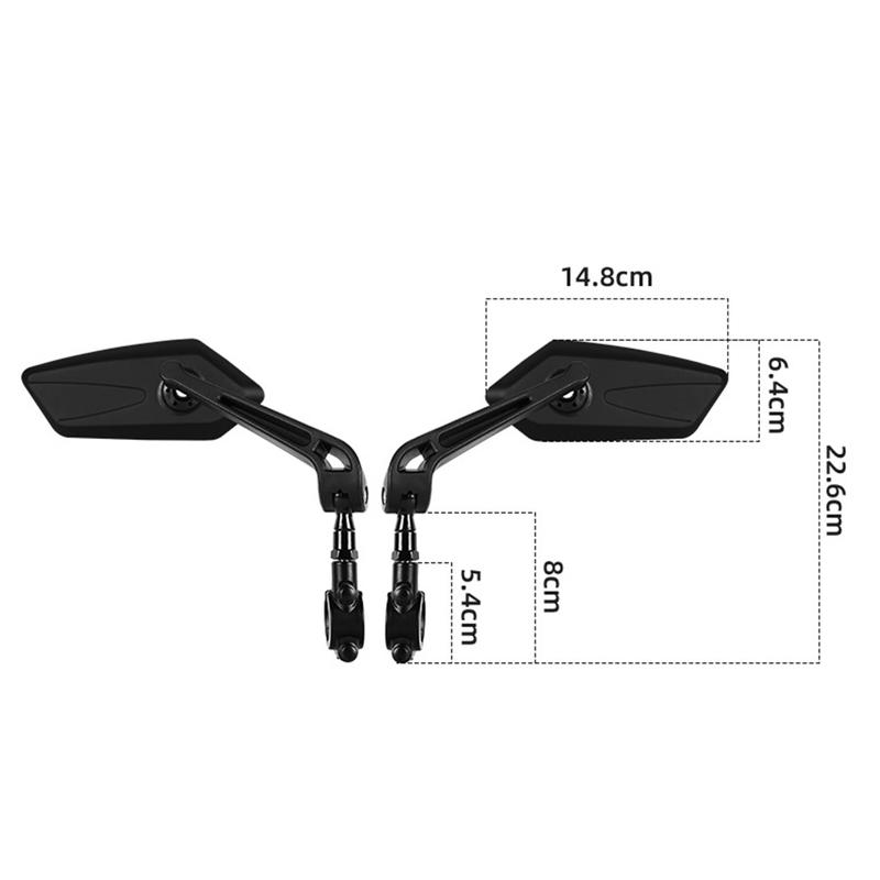 1 Pair Bicycle Rear View Mirror Bike Cycling Clear Wide Range Back Sight Rearview Reflector Rotate 360 ° Adjustable Handlebar