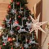 Clear Crystal Snowflake Icicle Pendants Acrylic Christmas Tree Ornaments Holiday New Year Home Party Hanging Decoration Supplies