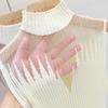 Knitted Mesh Top Y2k Women Tank Top Half Neck Vest Female Sleeveless Sweater Chic Cut Out Streetwear Solid Skinny Tube Top