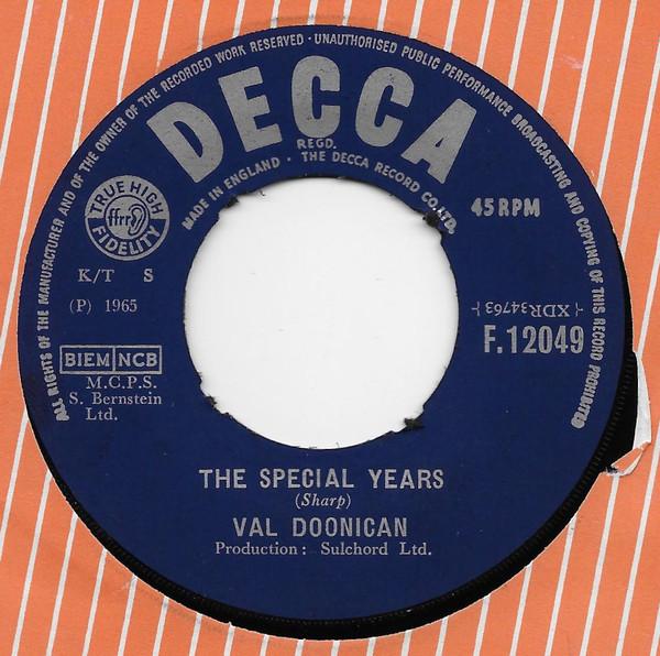 7inch Record VAL DOONICAN - The Special Years F12049 Decca 1965 UK Pop Used