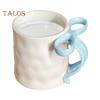 Ceramic Coffee Mug Elegant Tea Cup for Women Festive Bow Drinking Mug with Ribbon Handle Hot Cold Drinking Mug Gifts for Valentine's Birthday