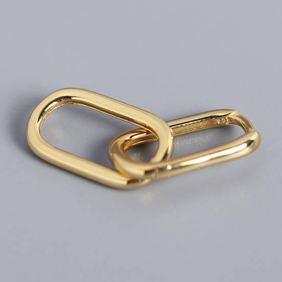 1 Pair Women Earrings Paper Clip Shape Hollow Out Polished Alloy Geometric Bland Style Club Party Commuting Hanging Earrings Ear Jewelry