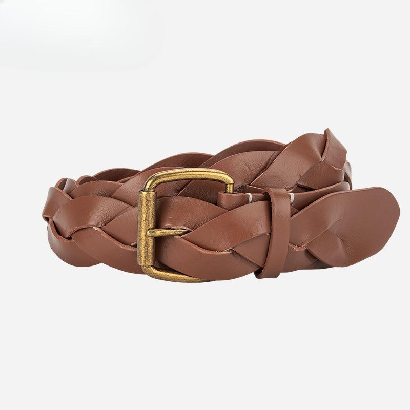 

Новая Мода Европейский и Американский Женский Плетеный Ремень Без Пробивания Нишевый Универсальный Подходящий к Юбке Высококлассный Декоративный Ремень для Женщин 110cm