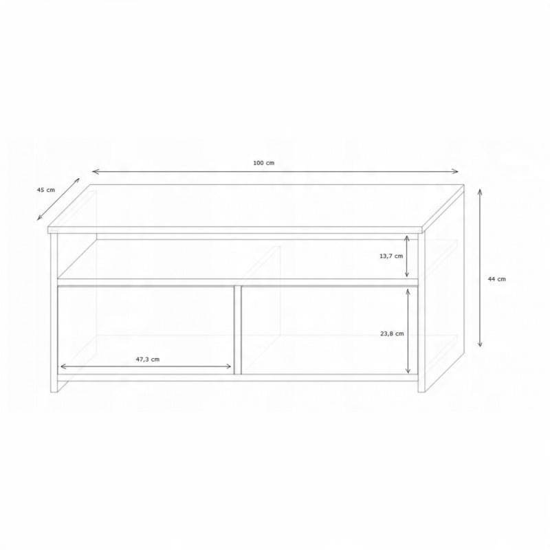 Szafka Rtv Mili Dąb Artisan/Czarny 100 Cm Rtv Do Salonu Pokoju Mk
