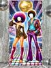 70s Disco Dance Party Photo Booth Backdrop - Retro Theme Hollow-Out Banner with Vibrant Neon Lights & Disco Ball for Birthday,