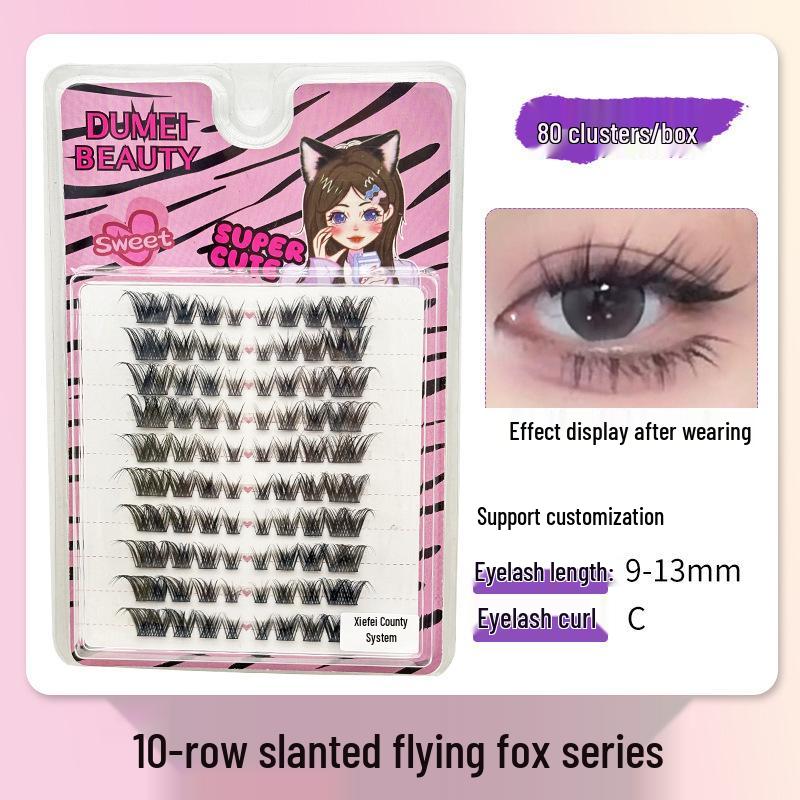 10-Row Autumn Leaf & Sunflower Faux Eyelashes - Flat, Glue-Free