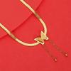Small and Luxury Fashion Snake Bone Necklace Gold Titanium Steel Tassel Necklace Women's Stainless Steel Plated Frosted Butterfly Pendant