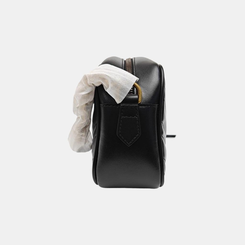 [Pre-Owned] Gucci GG Marmont Small Matelassé Shoulder Bag 'Black' - Excellent #Y6ZMAW