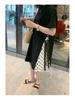Maternity Loose-Fit Plus Size Patchwork T-shirt Dress - Korean Style Summer Over-the-Knee Dress