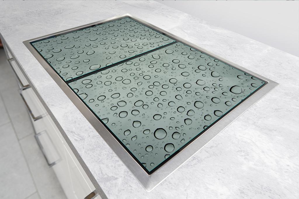 GLAS-KOCHFELDSCHUTZPLATTE 90x52 TROPFEN