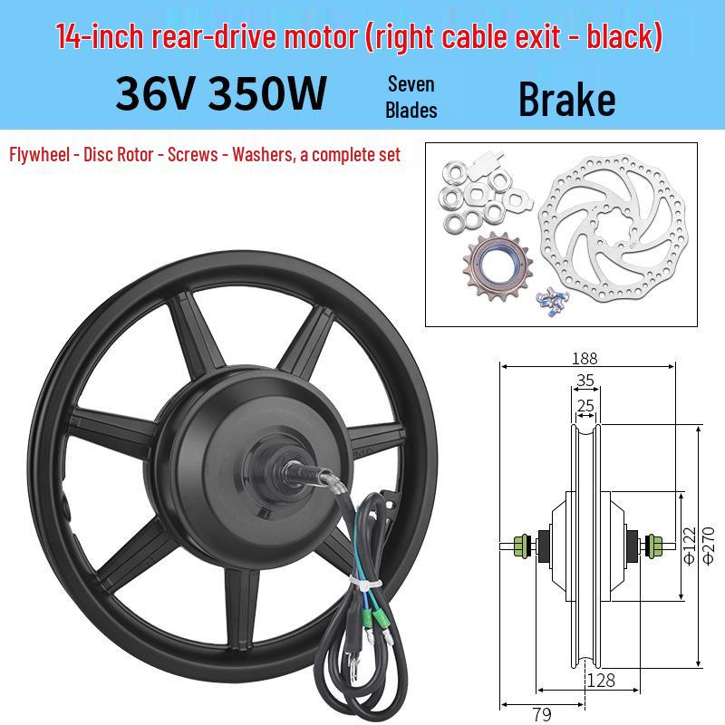 14-Zoll faltbares Elektrofahrrad Nabenmotor 36V/48V 350W/400W/500W Mitfahrgelegenheit Front- und Heckantrieb