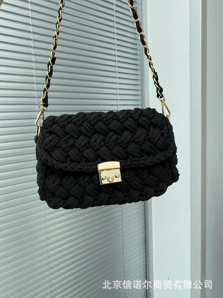 

Fashion Rope Woven Women Shoulder Bag Designer Chains Crossbody Bags for Women Small Braided Square Flap Phone Purse Lady