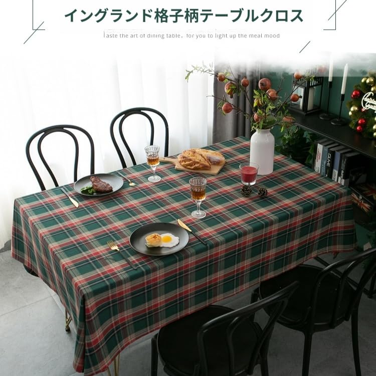 Weihnachts-Tischdecke, Mehrzweck-Rot karierte Tischabdeckung, Rechteckige Weihnachts-Karomuster-Tischdecke, Waschbar, Fleckenbeständig, Hitzebeständig, Dura